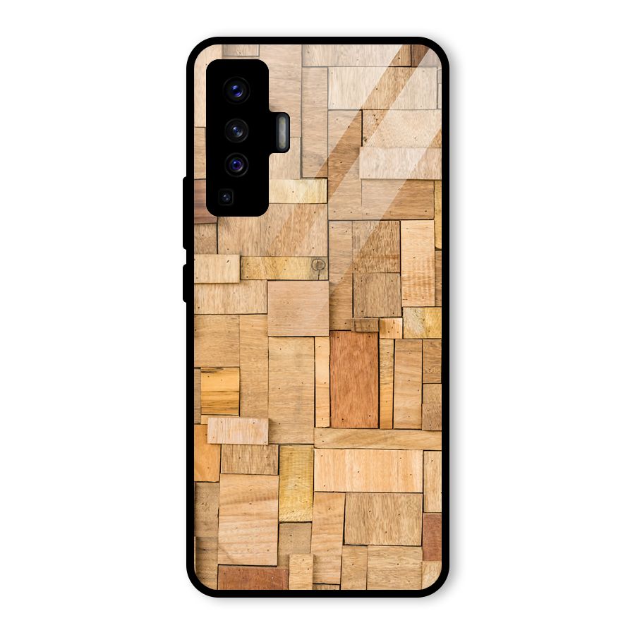 Wooden Blocks Glass Back Case for Vivo X50