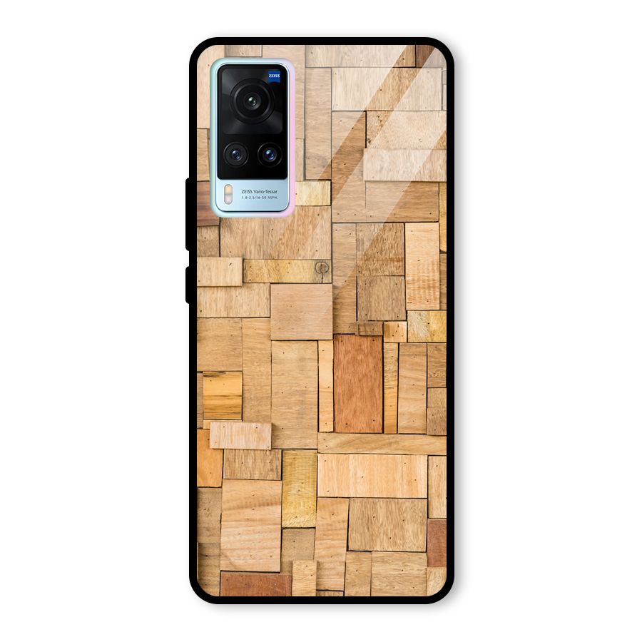 Wooden Blocks Glass Back Case for Vivo X60