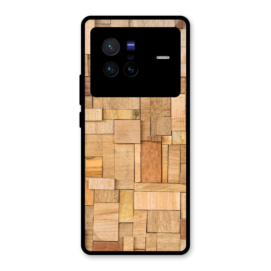 Wooden Blocks Glass Back Case for Vivo X80