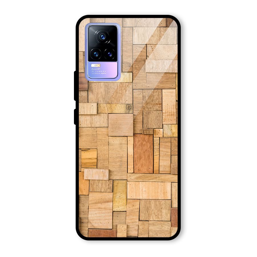 Wooden Blocks Glass Back Case for Vivo Y73