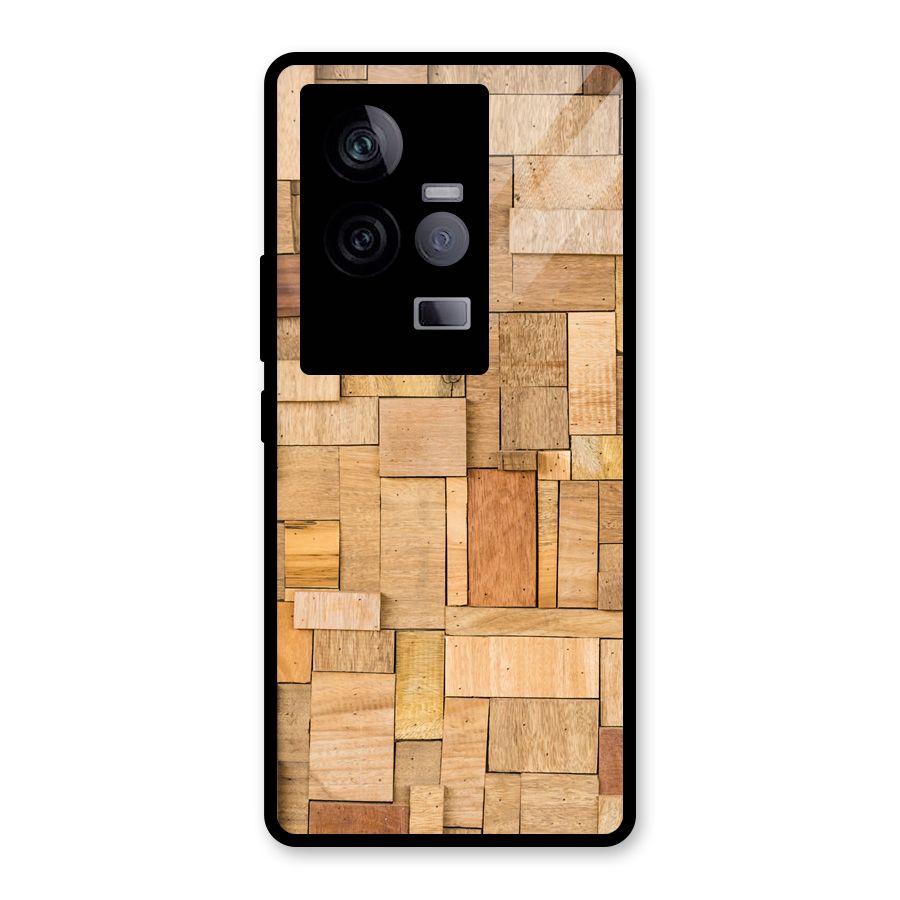 Wooden Blocks Glass Back Case for Vivo iQOO 11 5G