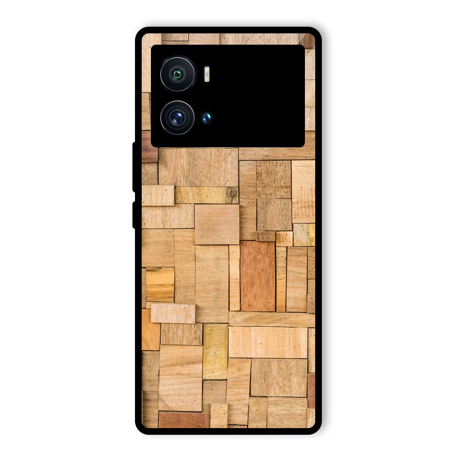 Wooden Blocks Glass Back Case for Vivo iQOO 9 Pro
