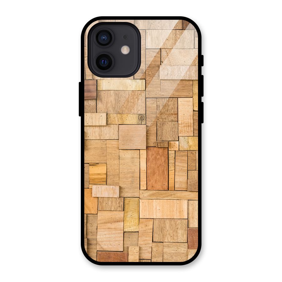 Wooden Blocks Glass Back Case for iPhone 12