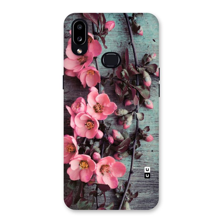 Wooden Floral Pink Back Case for Galaxy A10s
