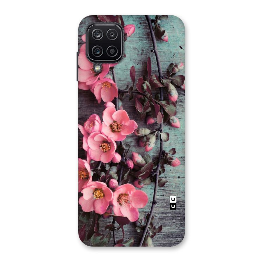 Wooden Floral Pink Back Case for Galaxy A12