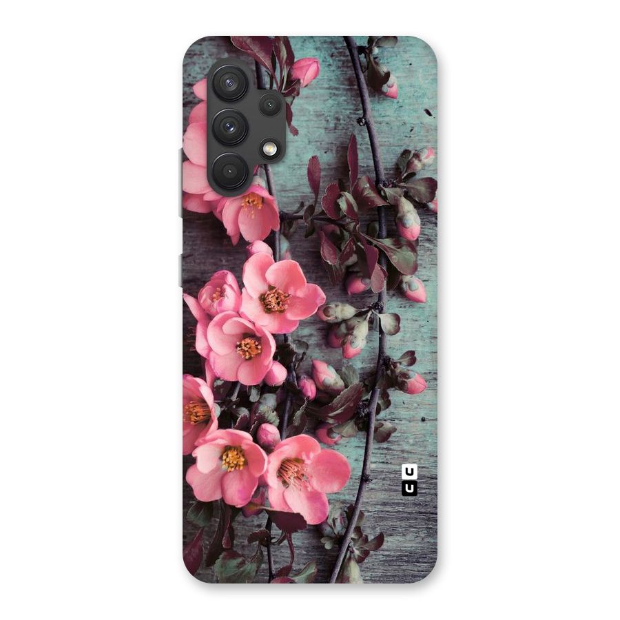 Wooden Floral Pink Back Case for Galaxy A32