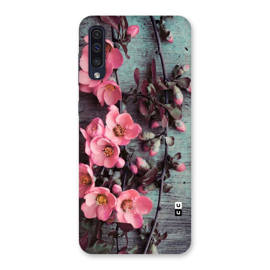 Wooden Floral Pink Back Case for Galaxy A50s