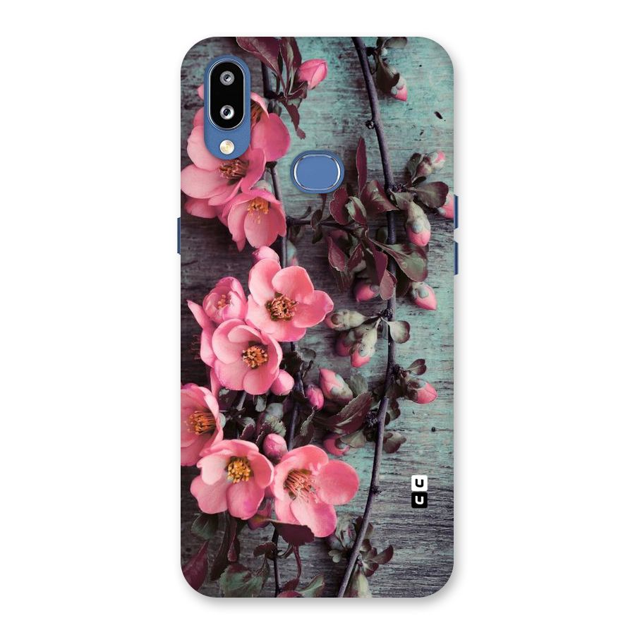Wooden Floral Pink Back Case for Galaxy M01s