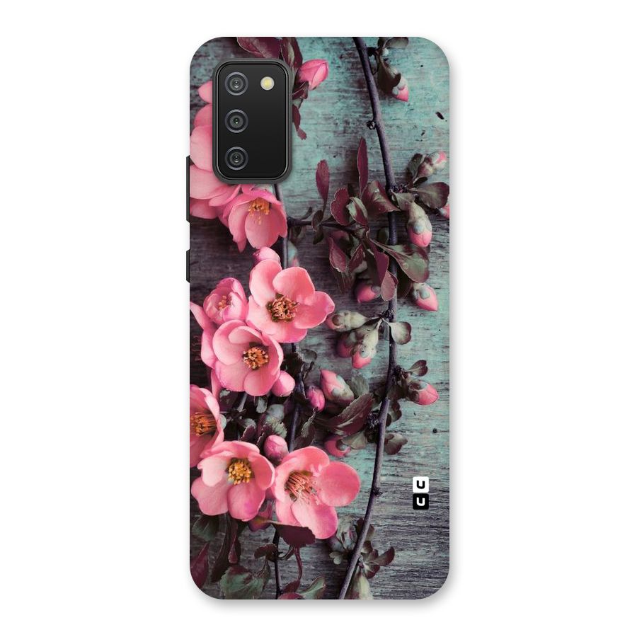 Wooden Floral Pink Back Case for Galaxy M02s