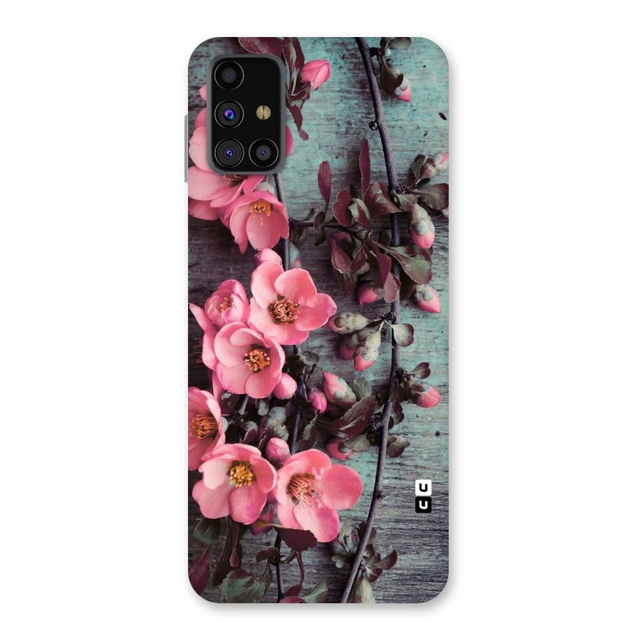 Wooden Floral Pink Back Case for Galaxy M31s
