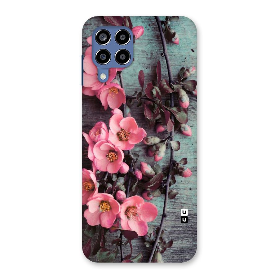 Wooden Floral Pink Back Case for Galaxy M53 5G