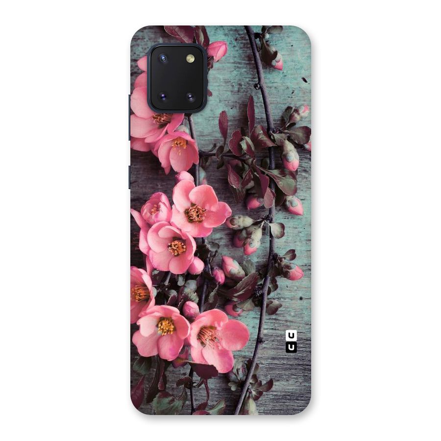 Wooden Floral Pink Back Case for Galaxy Note 10 Lite