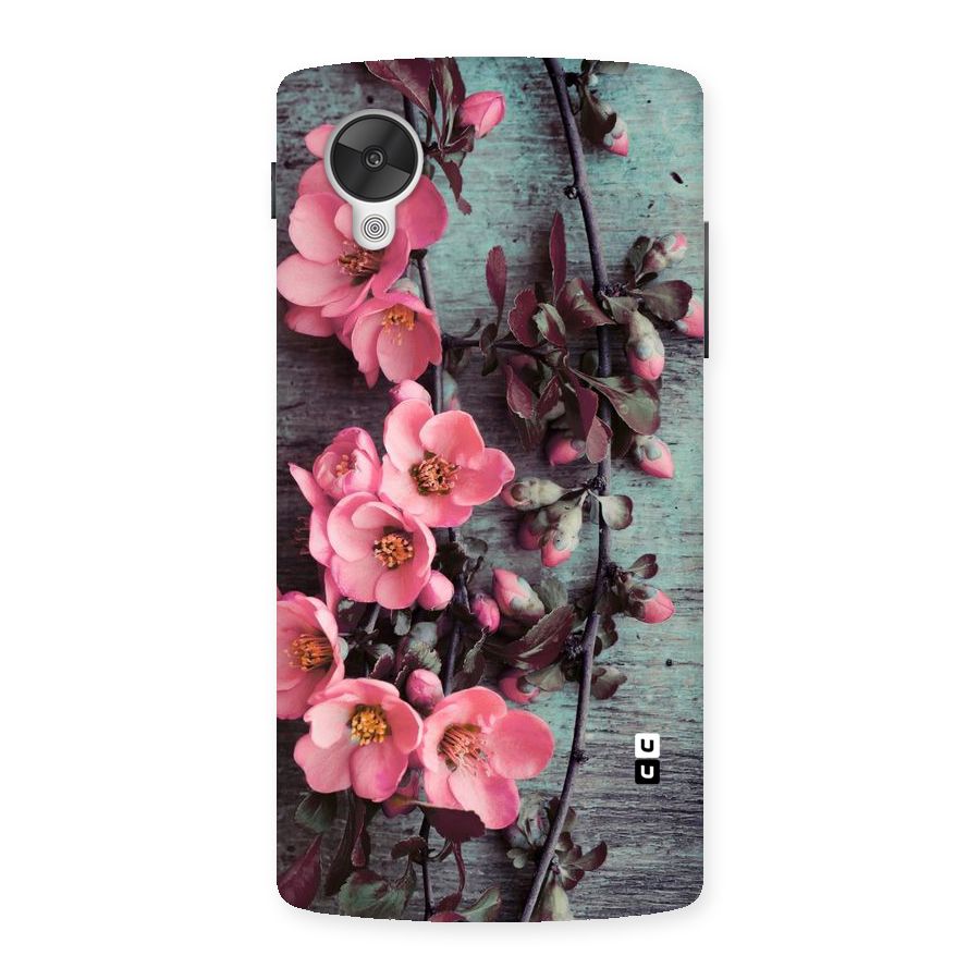 Wooden Floral Pink Back Case for Google Nexsus 5