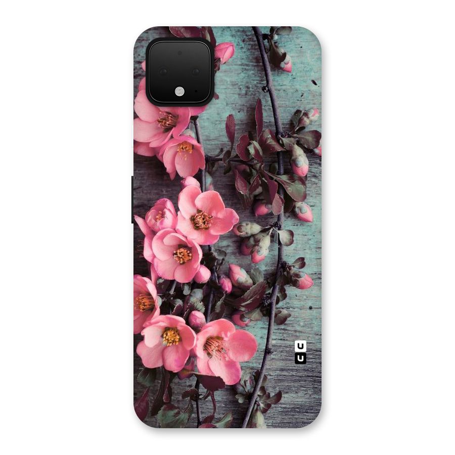 Wooden Floral Pink Back Case for Google Pixel 4 XL