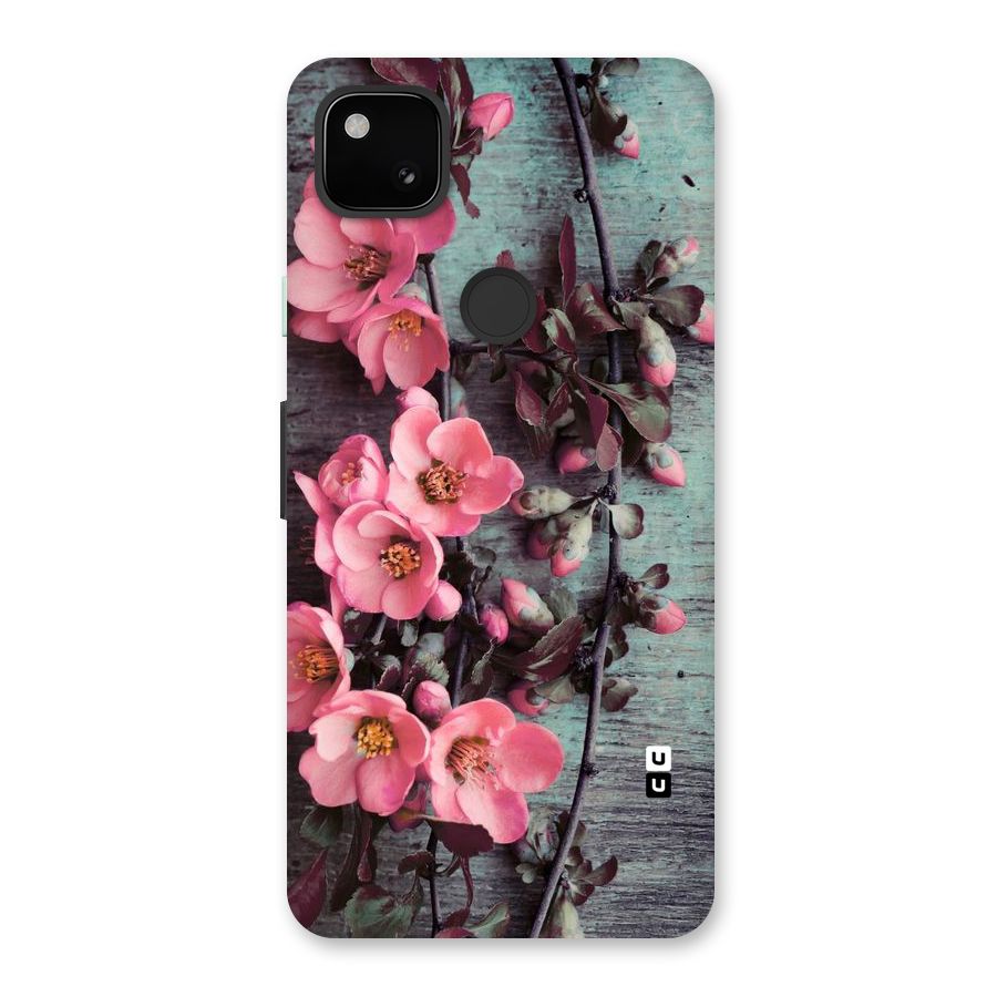 Wooden Floral Pink Back Case for Google Pixel 4a