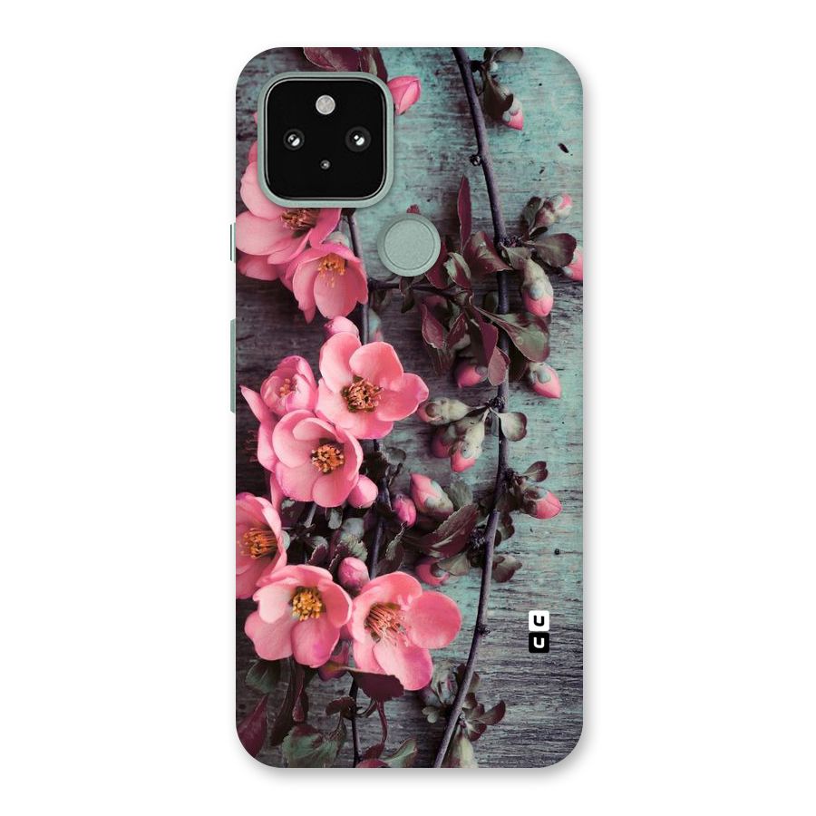 Wooden Floral Pink Back Case for Google Pixel 5