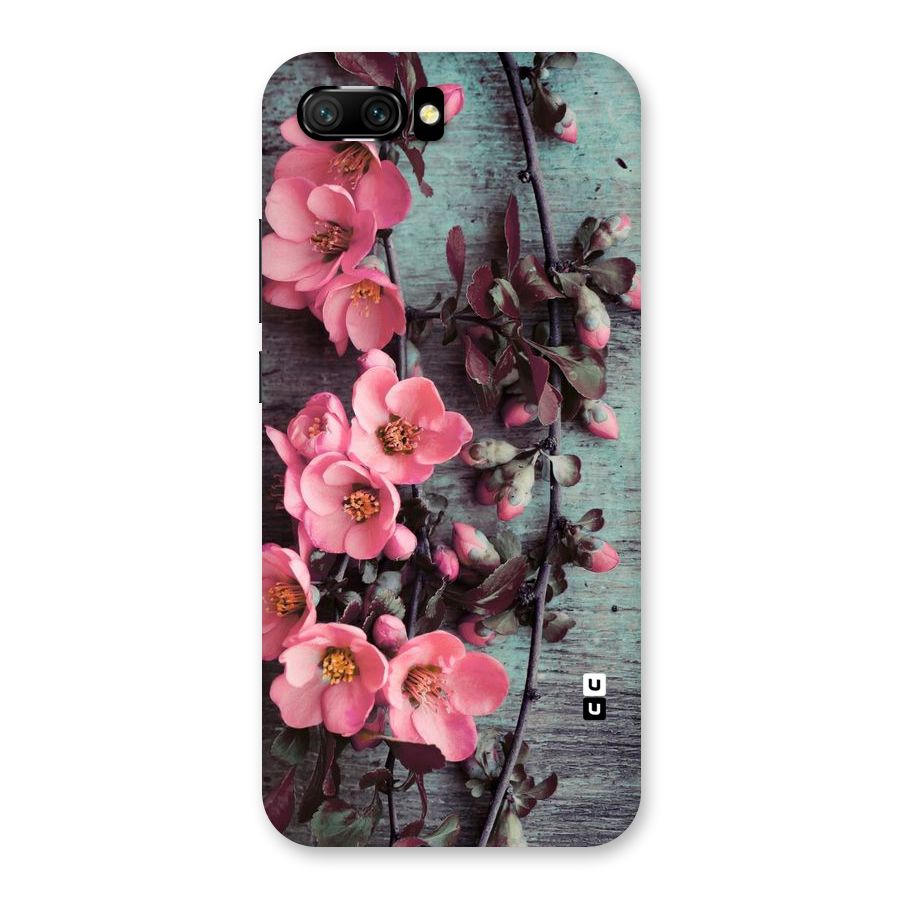 Wooden Floral Pink Back Case for Honor 10