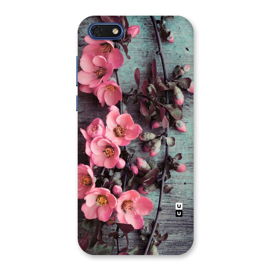 Wooden Floral Pink Back Case for Honor 7s