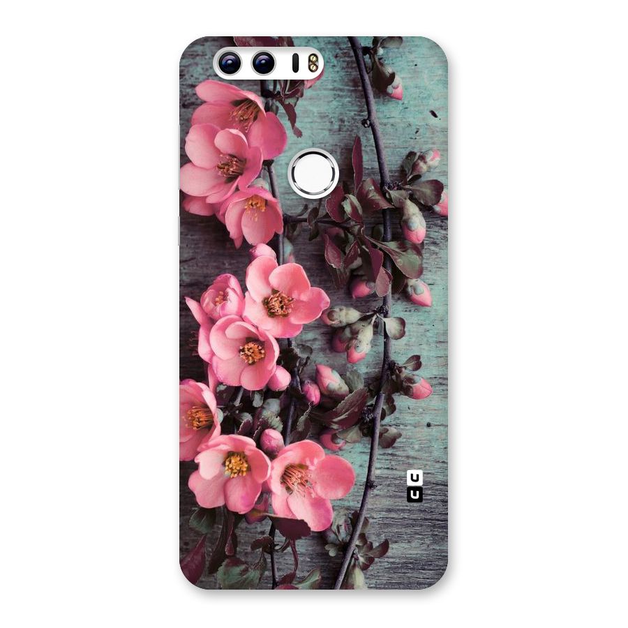 Wooden Floral Pink Back Case for Honor 8
