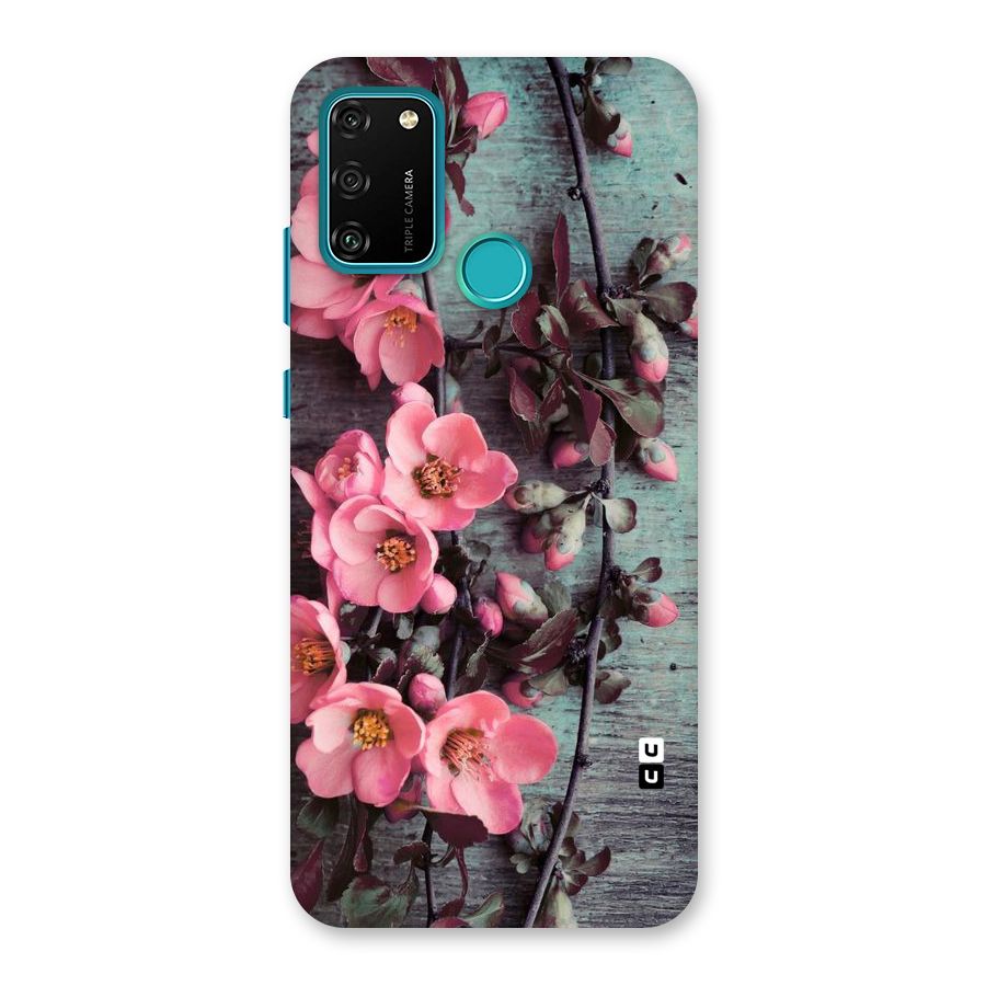 Wooden Floral Pink Back Case for Honor 9A