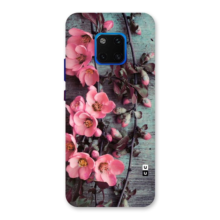 Wooden Floral Pink Back Case for Huawei Mate 20 Pro