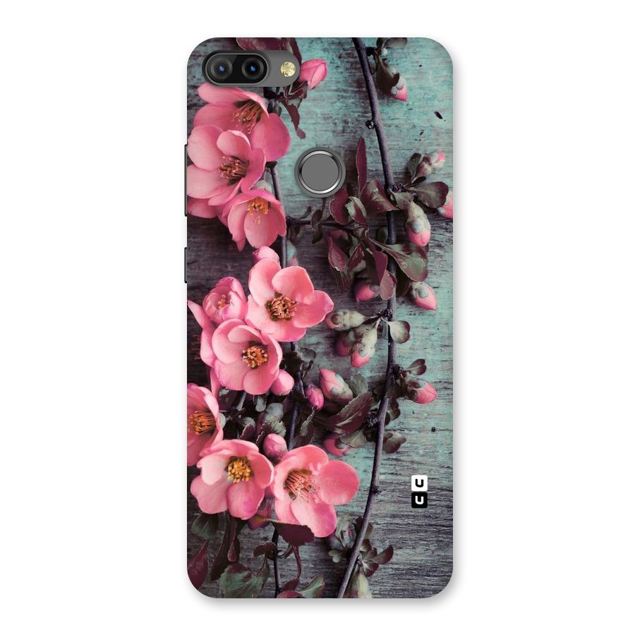 Wooden Floral Pink Back Case for Infinix Hot 6 Pro