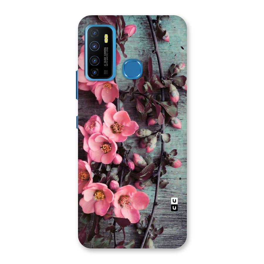 Wooden Floral Pink Back Case for Infinix Hot 9