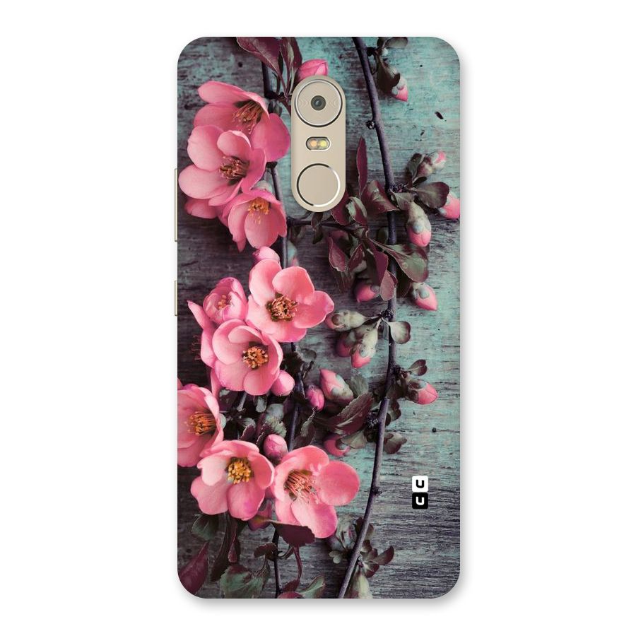 Wooden Floral Pink Back Case for Lenovo K6 Note