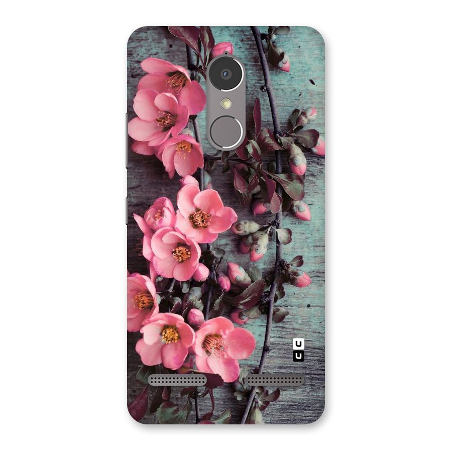 Wooden Floral Pink Back Case for Lenovo K6 Power