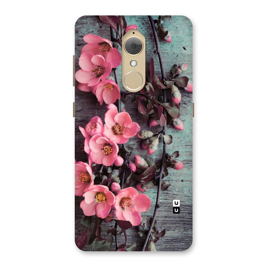 Wooden Floral Pink Back Case for Lenovo K8