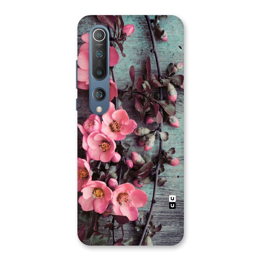 Wooden Floral Pink Back Case for Mi 10