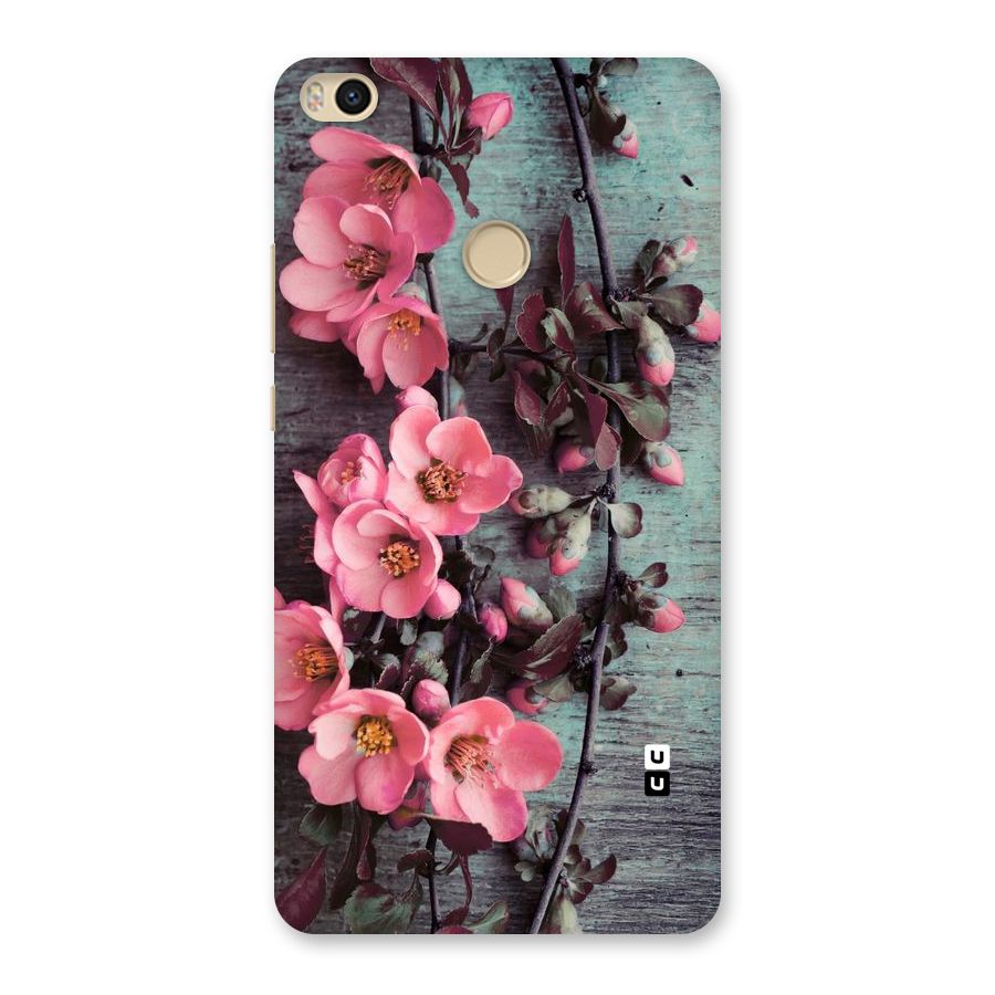 Wooden Floral Pink Back Case for Mi Max 2