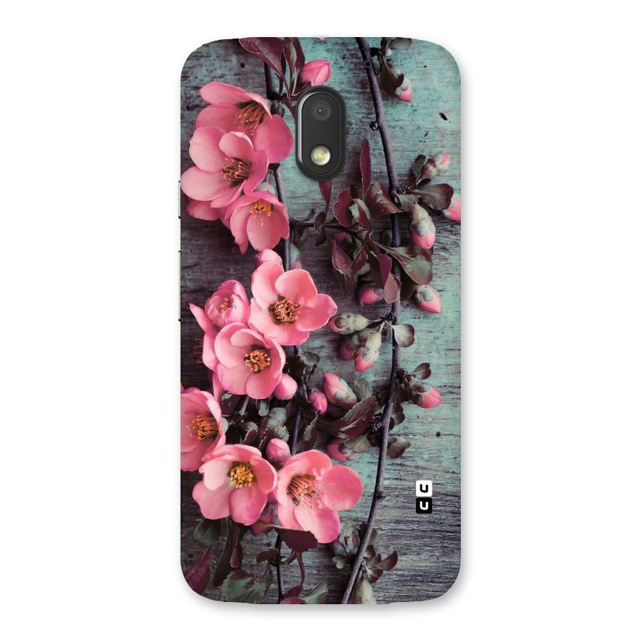 Wooden Floral Pink Back Case for Moto E3 Power