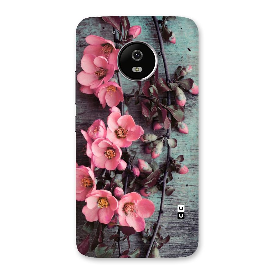 Wooden Floral Pink Back Case for Moto G5