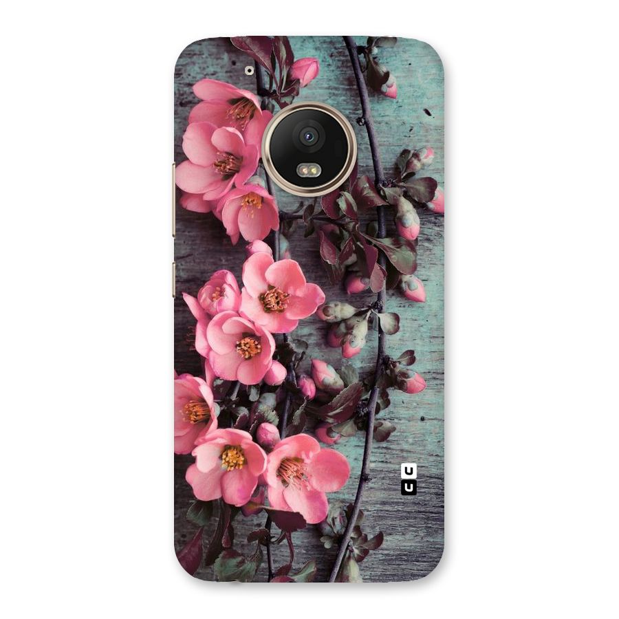 Wooden Floral Pink Back Case for Moto G5 Plus