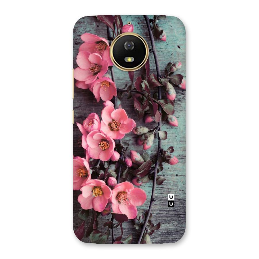 Wooden Floral Pink Back Case for Moto G5s