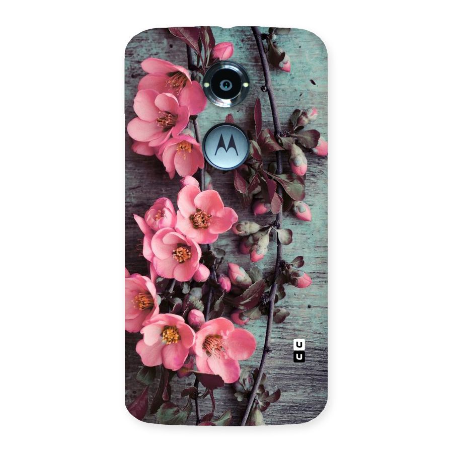 Wooden Floral Pink Back Case for Moto X 2nd Gen