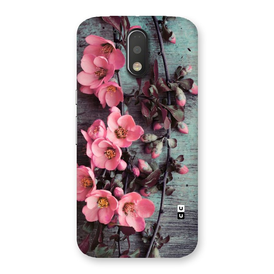 Wooden Floral Pink Back Case for Motorola Moto G4