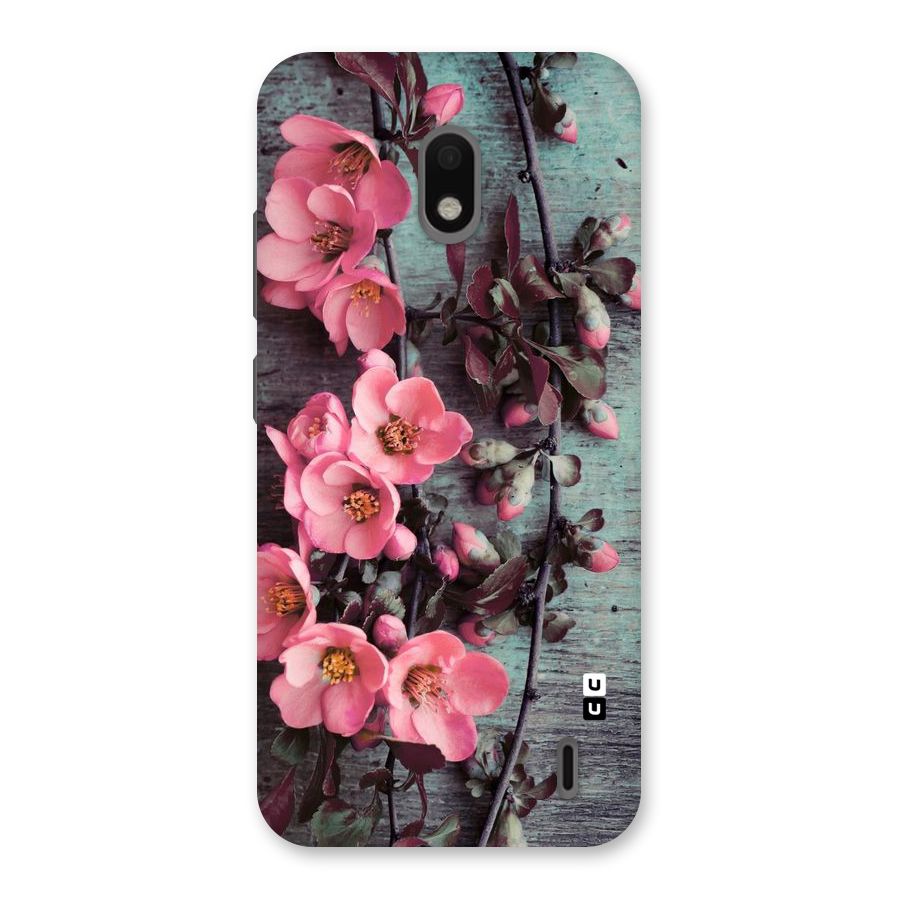 Wooden Floral Pink Back Case for Nokia 2.2