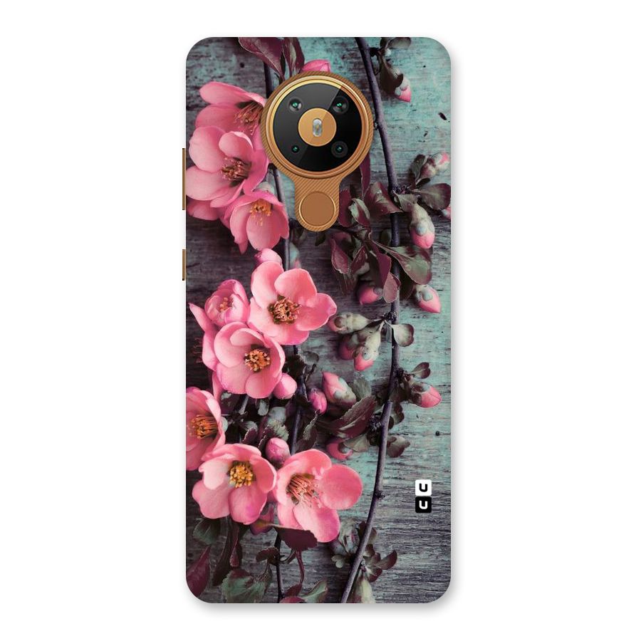 Wooden Floral Pink Back Case for Nokia 5.3