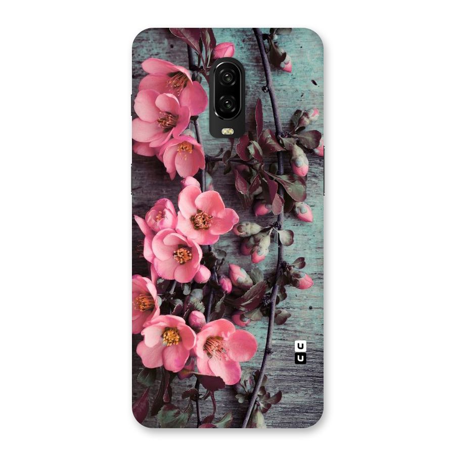 Wooden Floral Pink Back Case for OnePlus 6T