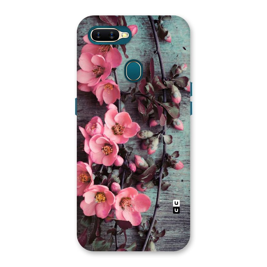 Wooden Floral Pink Back Case for Oppo A11k