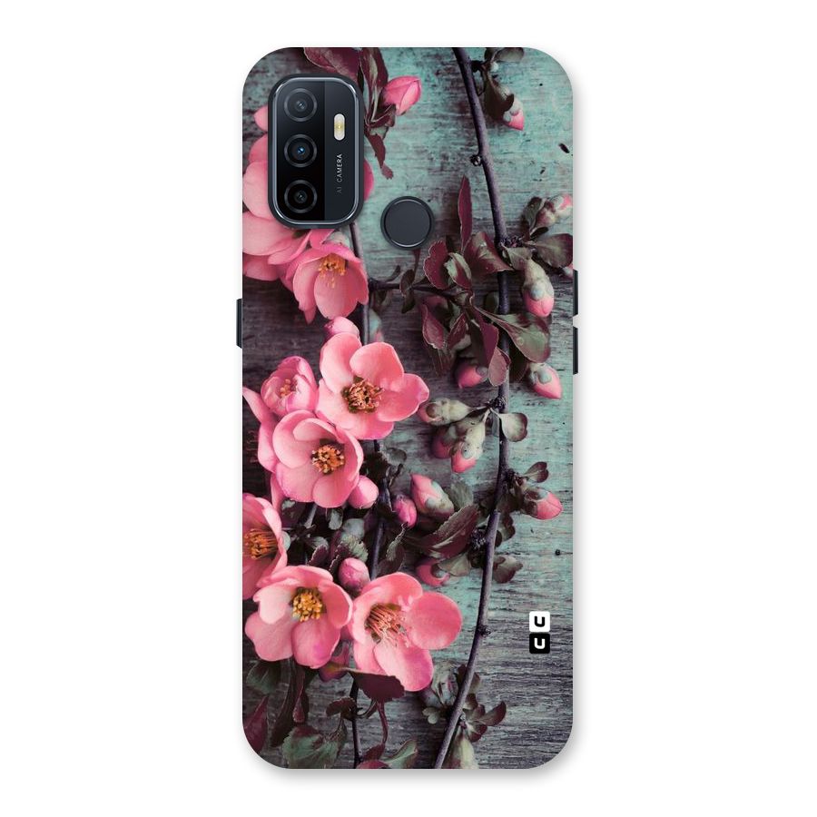Wooden Floral Pink Back Case for Oppo A32