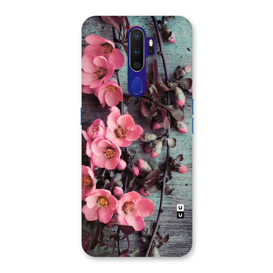 Wooden Floral Pink Back Case for Oppo A9 (2020)