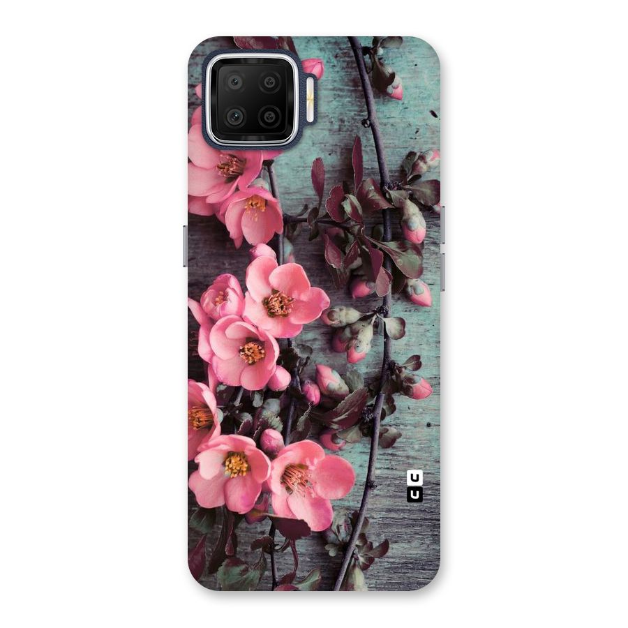 Wooden Floral Pink Back Case for Oppo F17