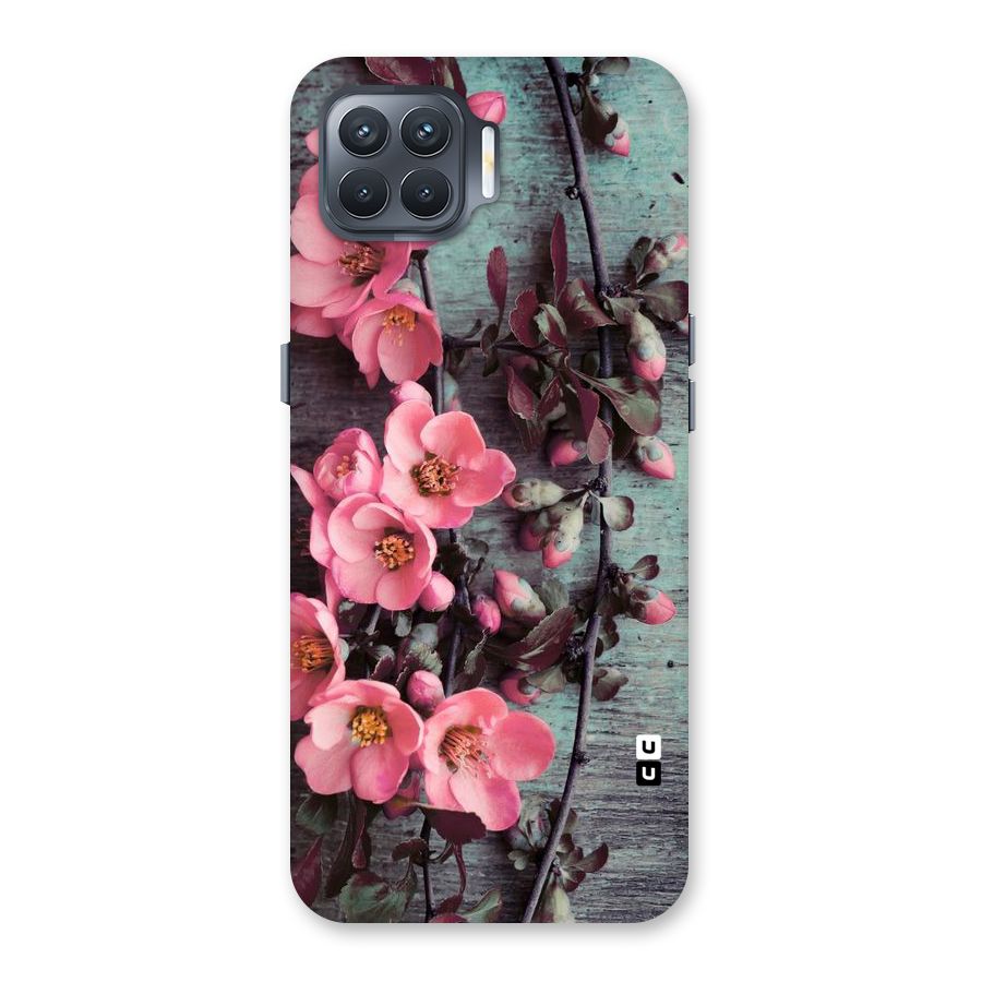 Wooden Floral Pink Back Case for Oppo F17 Pro