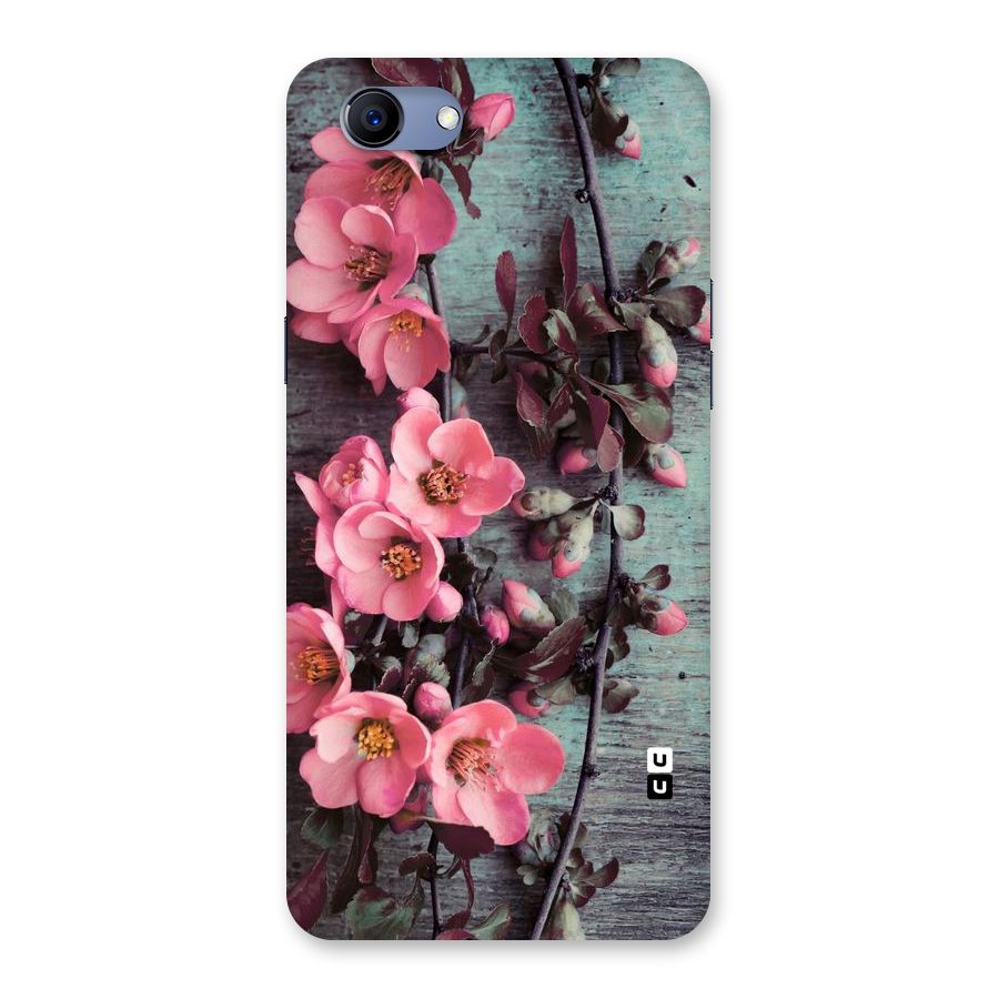 Wooden Floral Pink Back Case for Oppo Realme 1