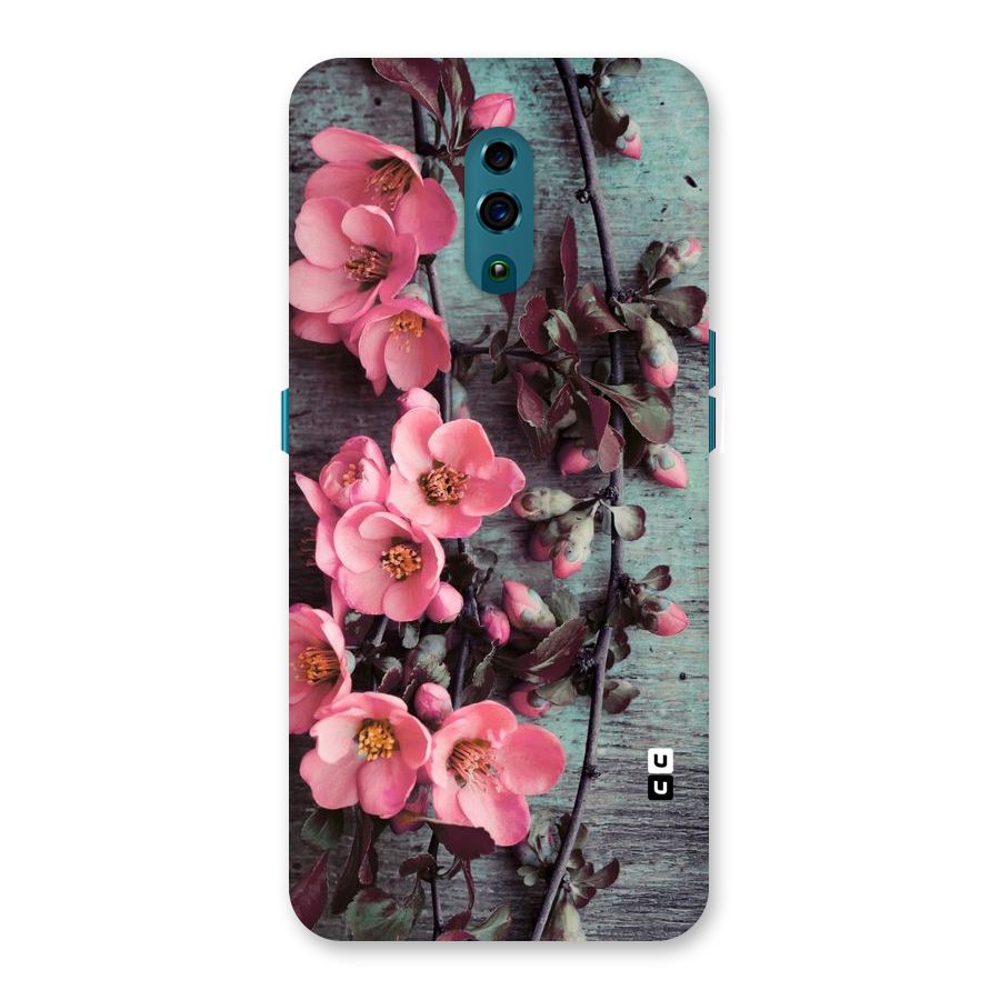 Wooden Floral Pink Back Case for Oppo Reno