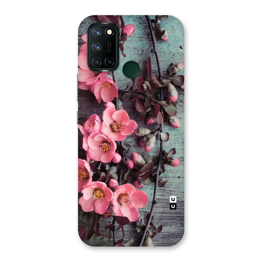 Wooden Floral Pink Back Case for Realme 7i