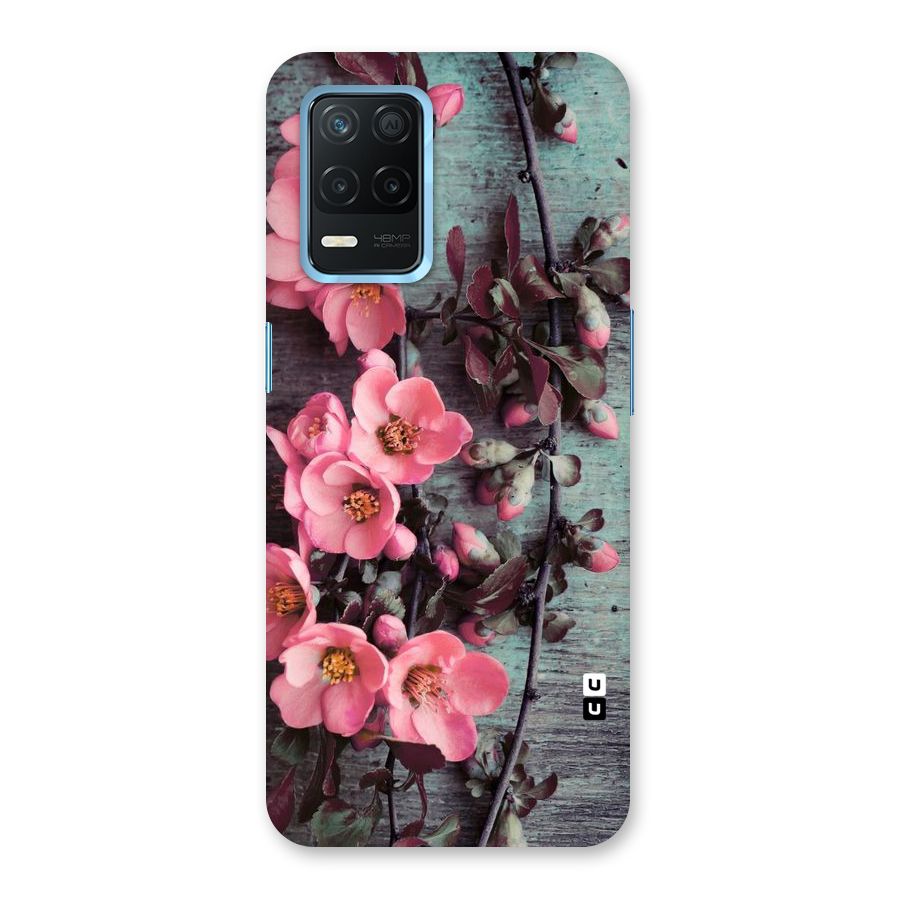 Wooden Floral Pink Back Case for Realme Narzo 30 5G